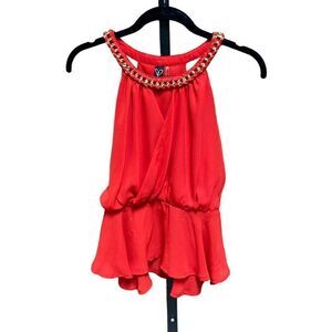 Windsor Red Sleeveless Halter Blouse Size Medium NWOT